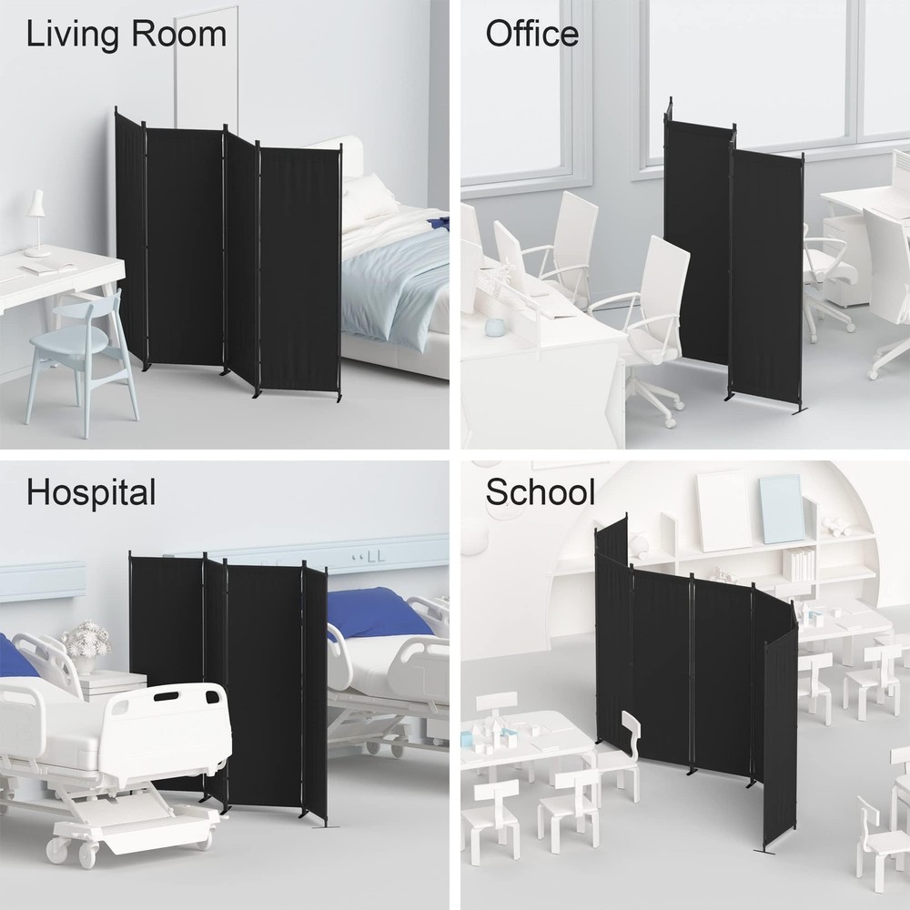 Room Divider, Folding Privacy Screens, 4 Panel Room Partitions, 88" Foldable ...