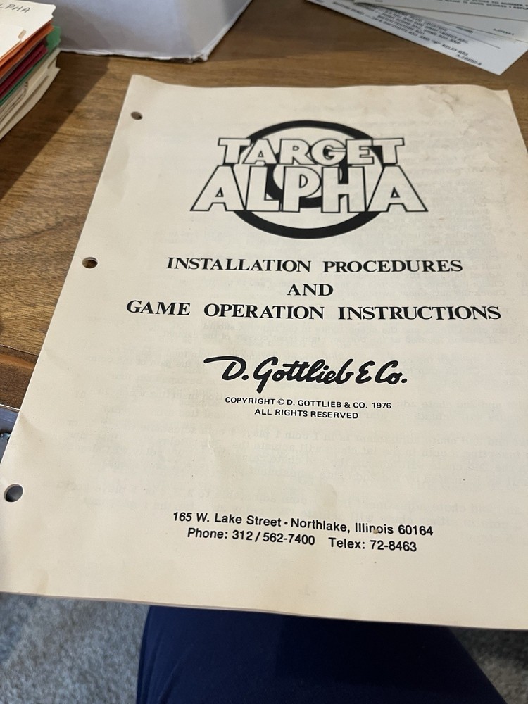 Target Alpha Pinball Manual & Schematic