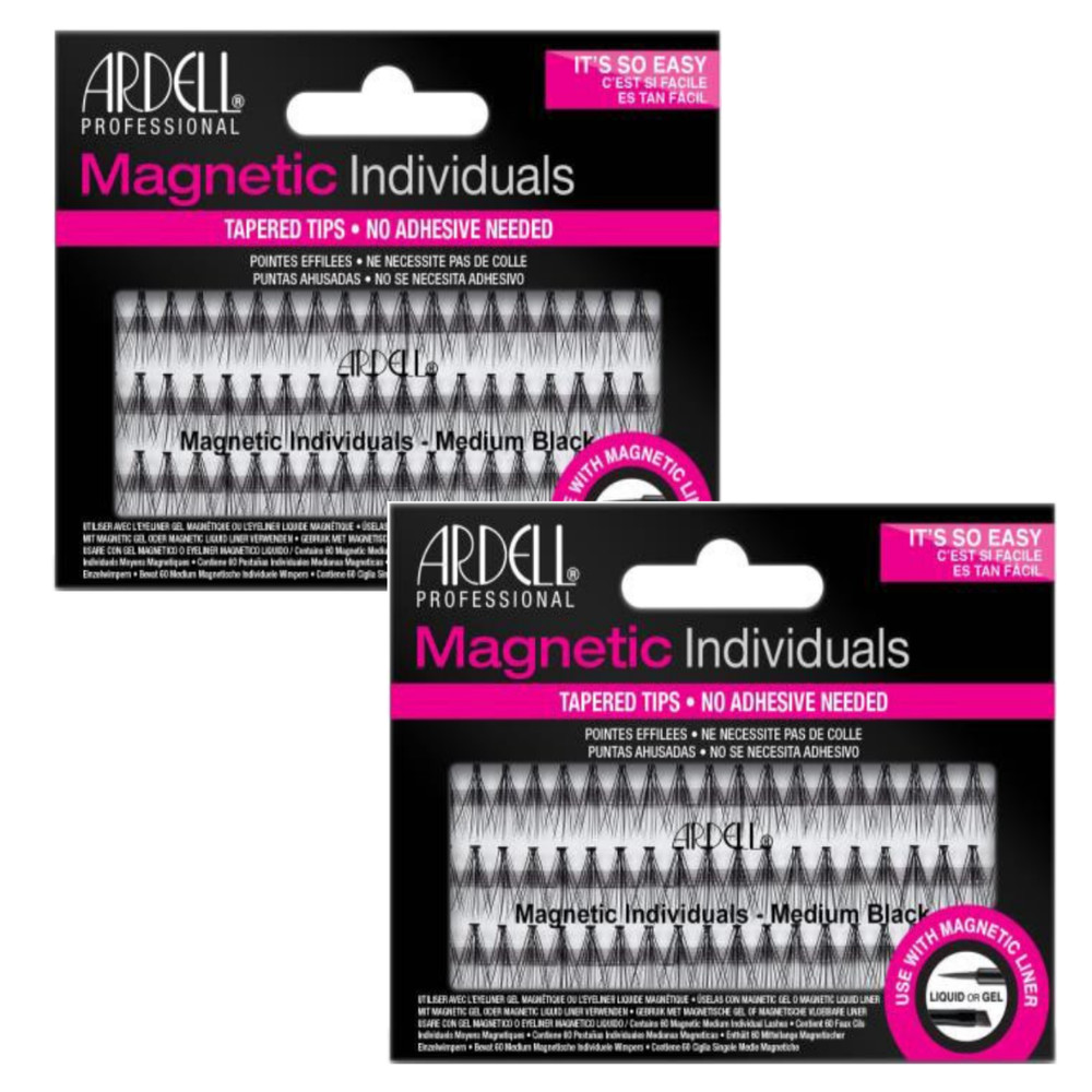 Ardell Magnetic Individuals MEDIUM False Eyelashes Easy Application 2 Pack
