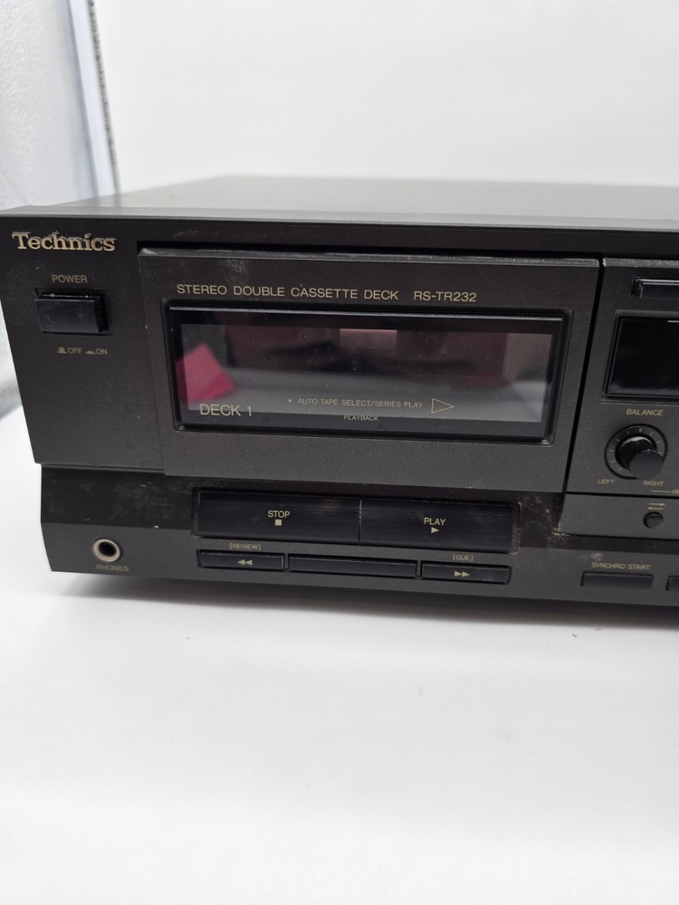 Technics RS-TR232 Stereo Double Cassette Deck HX Pro Black (See Description)