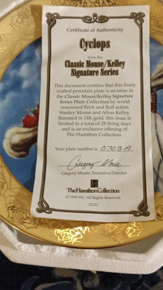 Hamilton Collection Cyclops Classic Mouse Kelley Plate Grateful Dead