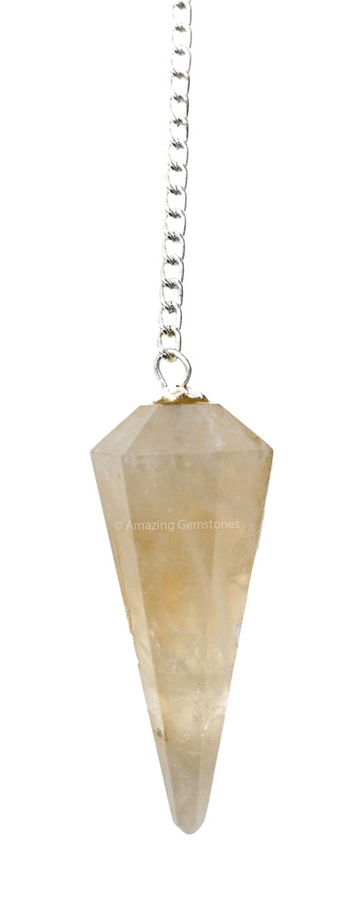 Citrine Dowsing Crystal Pendulum