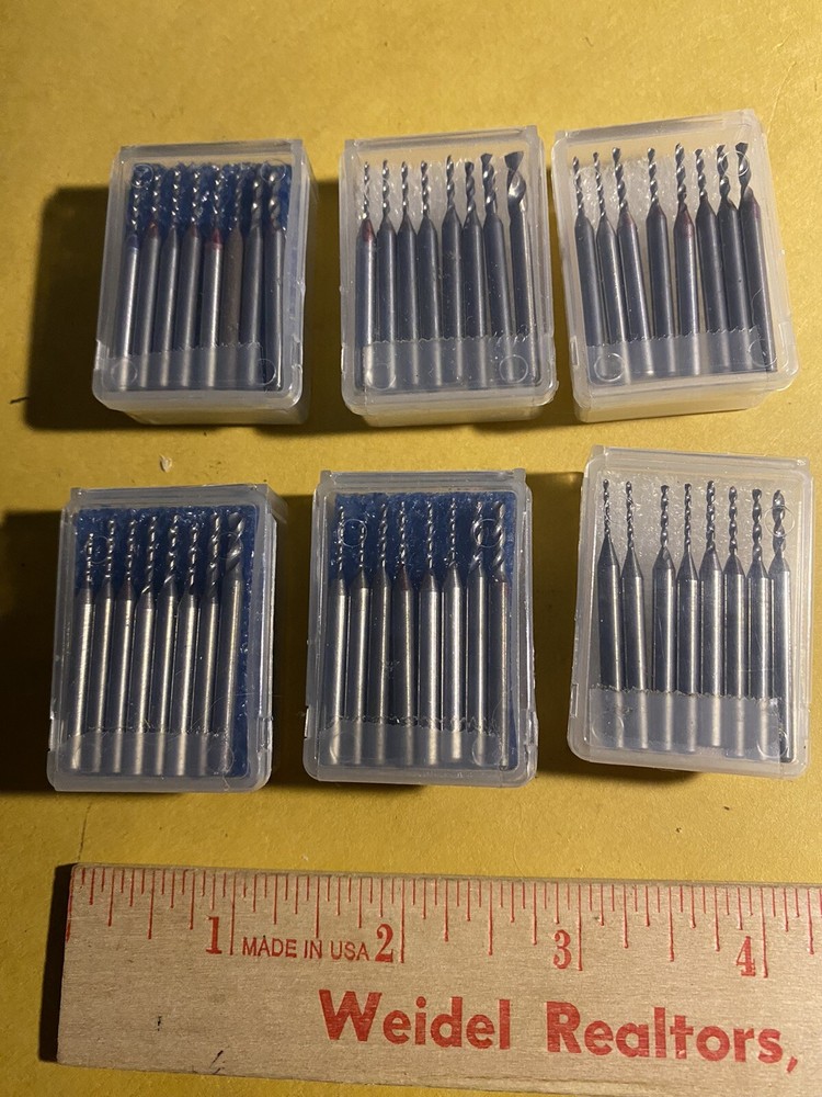 8 Pc Solid Carbide Drill Bits Assortments Vary 1/8” Shank Boxes May Vary 1 Box