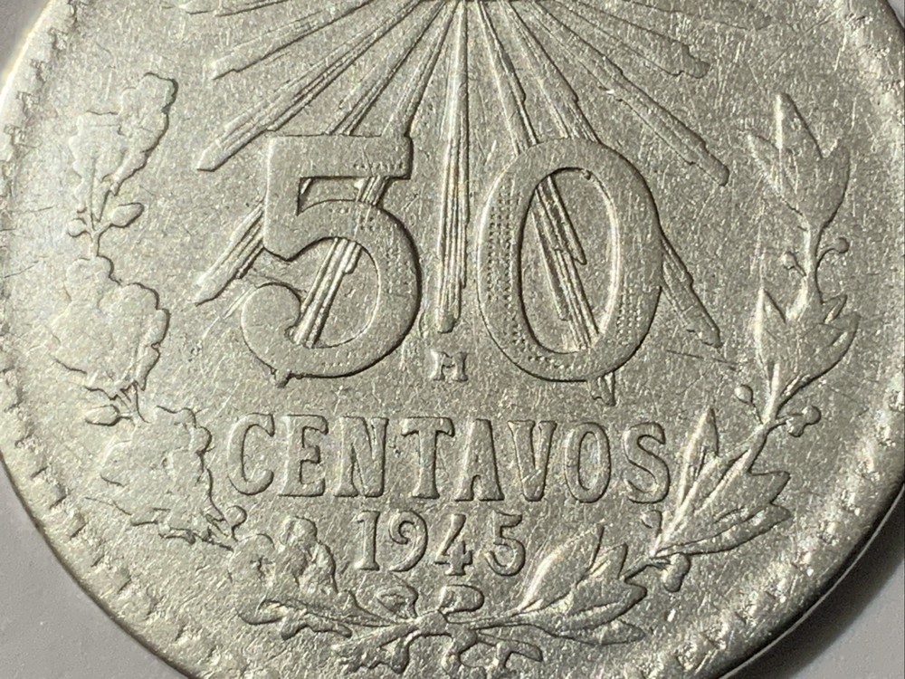 1945 Mexico 50 Centavos Silver KM-447