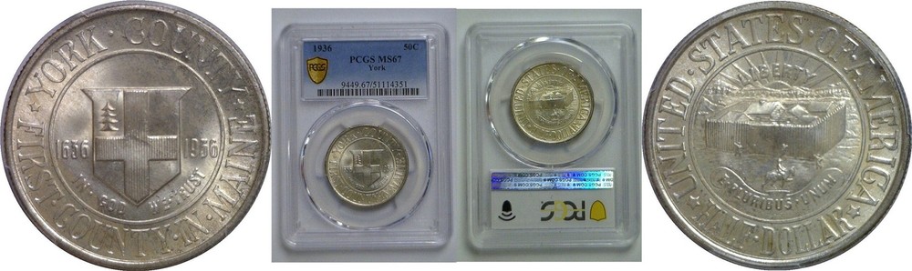 1936 York Commemorative Half Dollar   PCGS MS-67