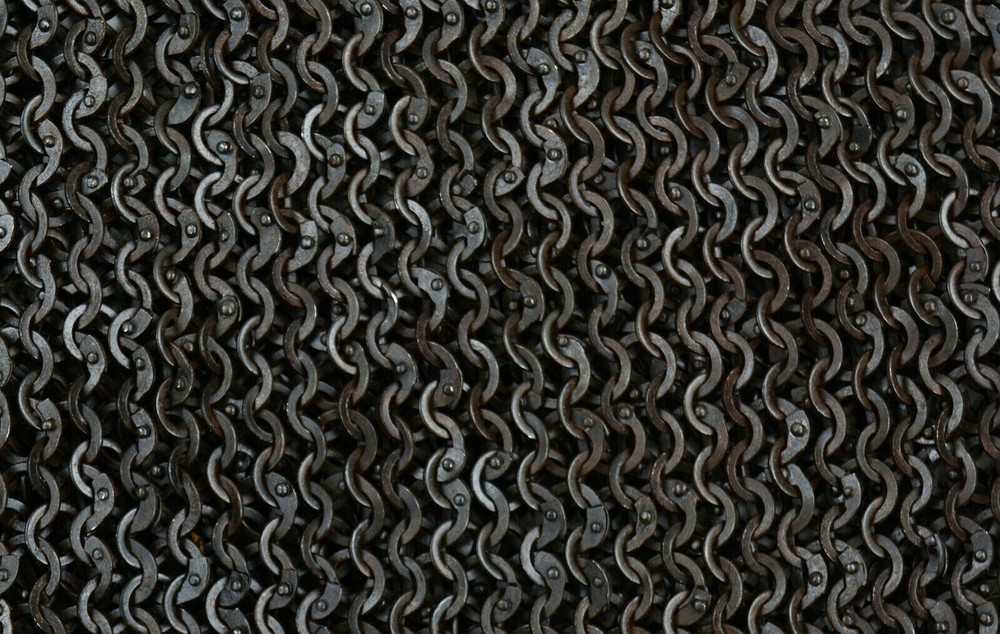 Flat Washer Chain mail shirt 9 mm Black Flat Riveted With Medieval Coif Gift