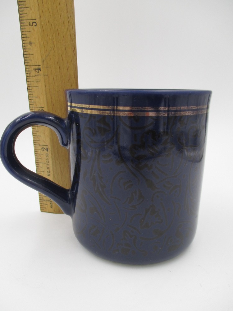 GODIVA CHOCOLATIER Ceramic COFFEE MUG Blue & Black