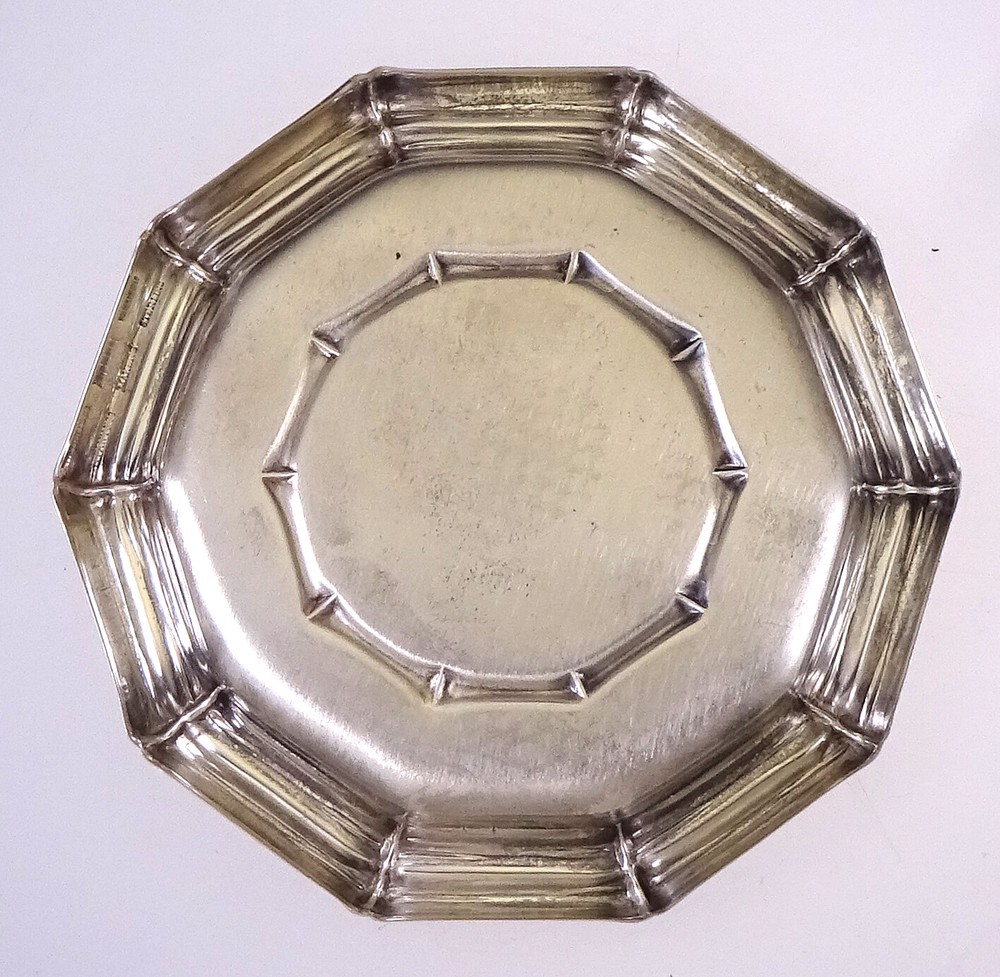 Vintage Tiffany & Co. Sterling Silver Bamboo Pattern Coaster