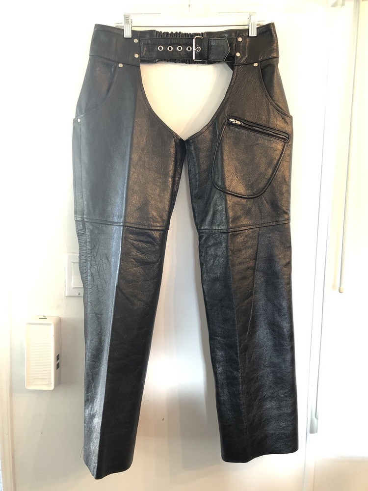 Motorcycle Allstate Leather Mens Chaps unidentified size.