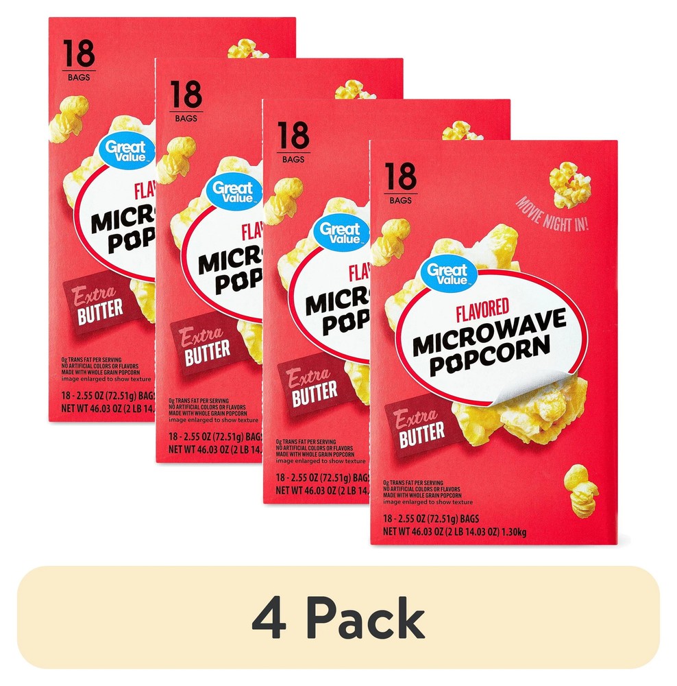 Great Value Extra Butter Flavored Microwave Popcorn oz Count