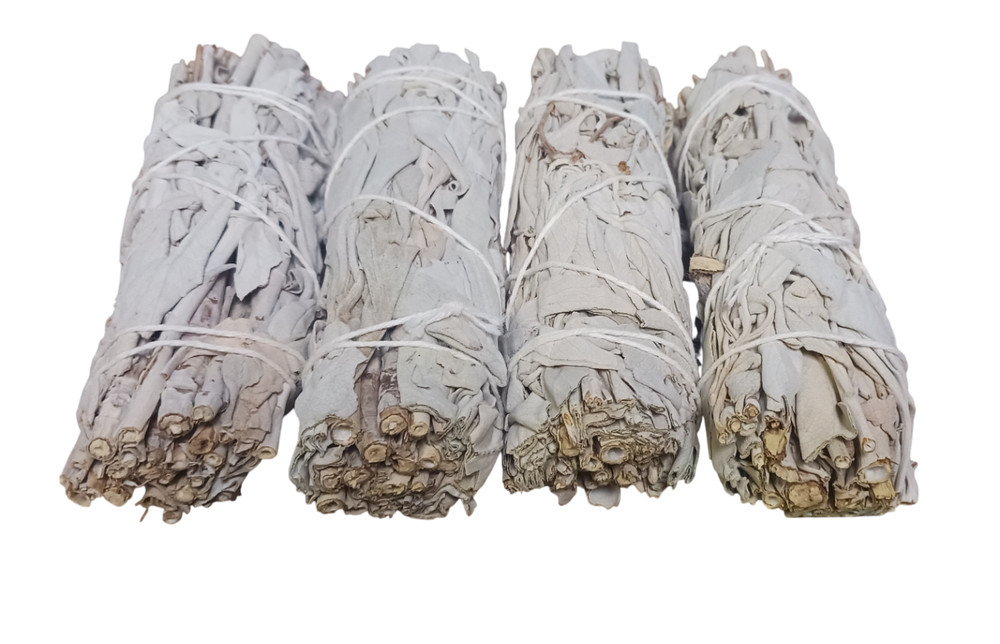 4-Pack White Sage Smudge Sticks Incense 4 inch Bundle All Natural