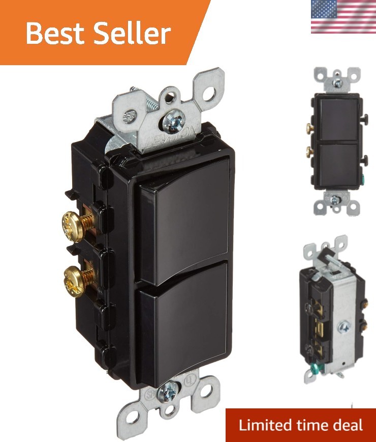 15 Amp, 120/277 Volt, Decora Single-Pole, AC Combination Switch, Commercial G...