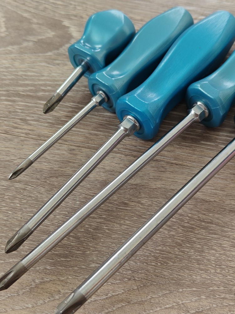 Snap On Tools USA 5pc Pearl Blue Hard Handle Phillips Screwdriver Set
