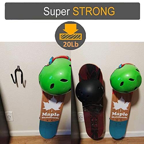 Skateboard Wall Mount Hanger Rack Storage Display Holder Black