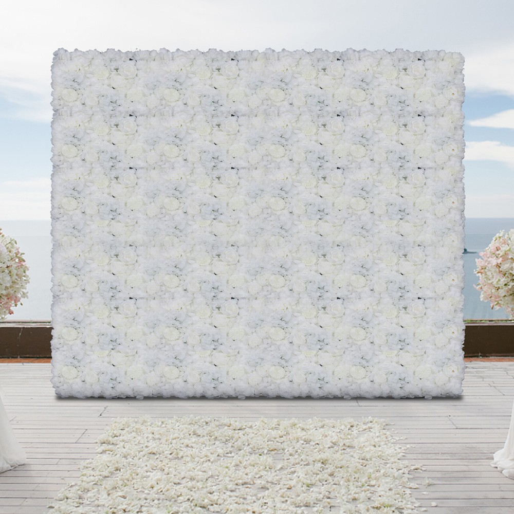6Pcs Artificial Flower Wall Panels Floral Silk Rose Wall Wedding Backdrop Decor