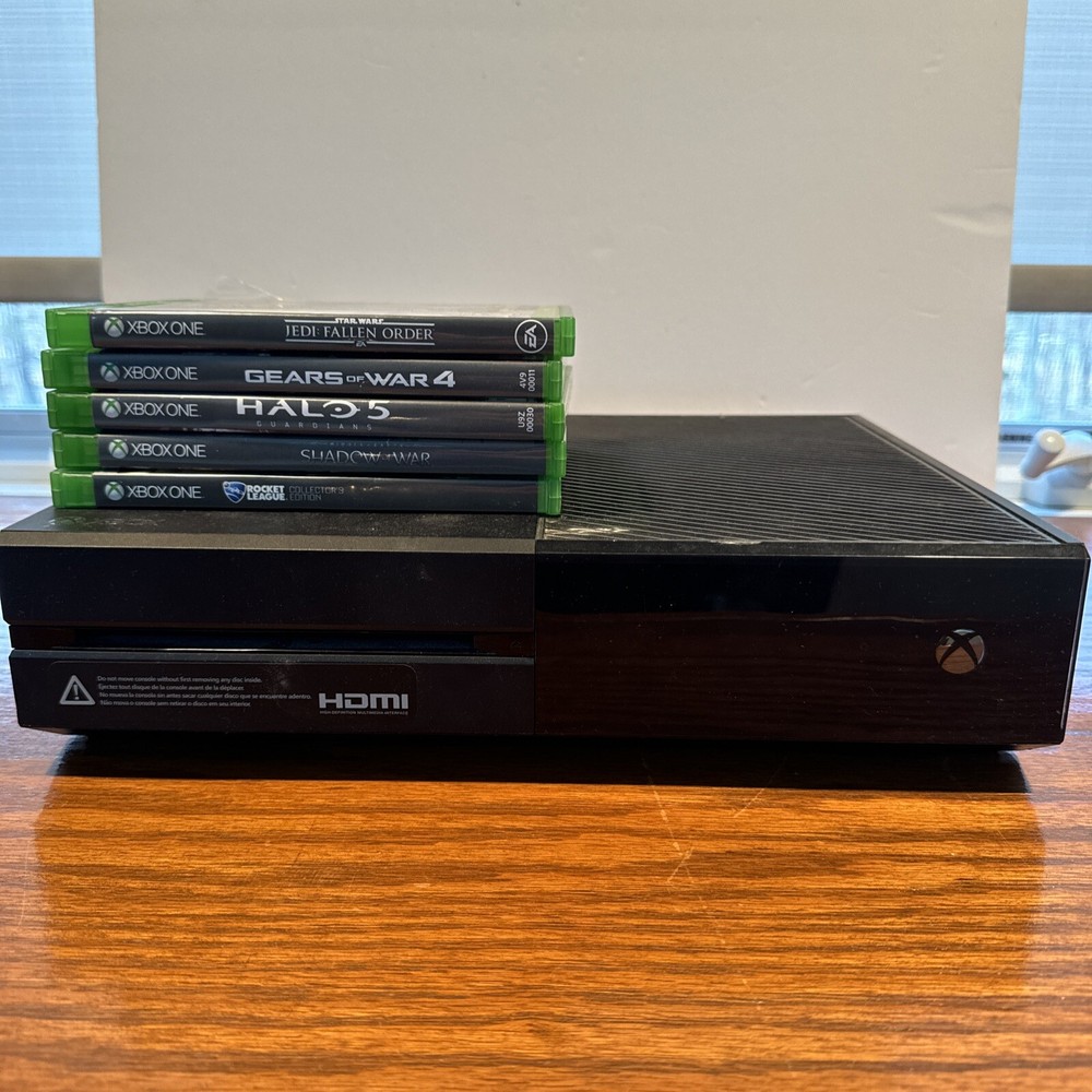 Microsoft Xbox One Model Console Black w/ Power Supply & 5 Games