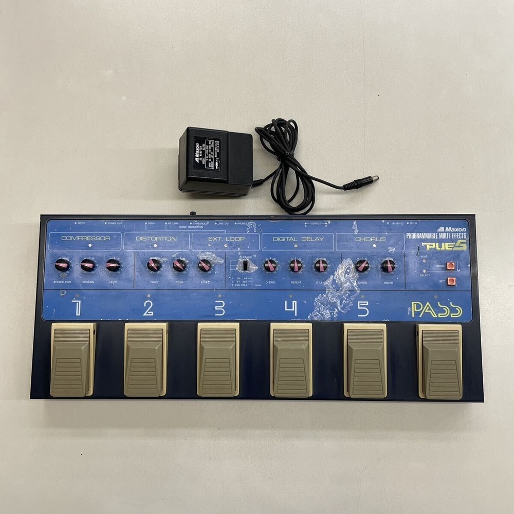 MAXON vintage analog multi-effector PUE5 AC adapter AC309 Working