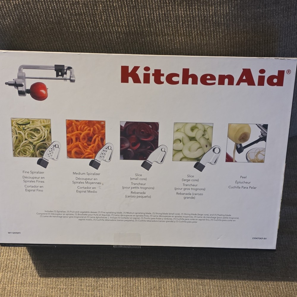 KitchenAid Spiralizer Mixer Attachment, Peel Core Slice, Stainless Steel