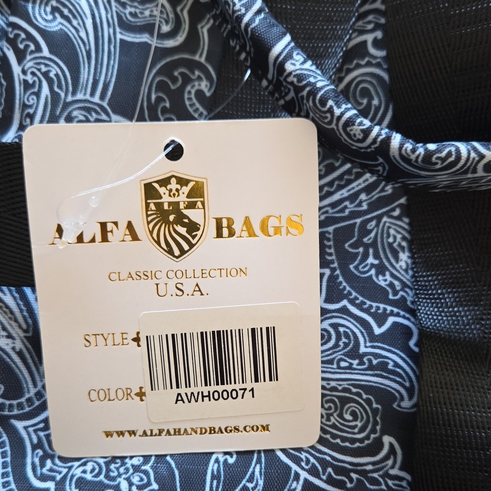ALFA BAGS Classic Collection Kids Backpack Paisley Pattern Black White Polyester