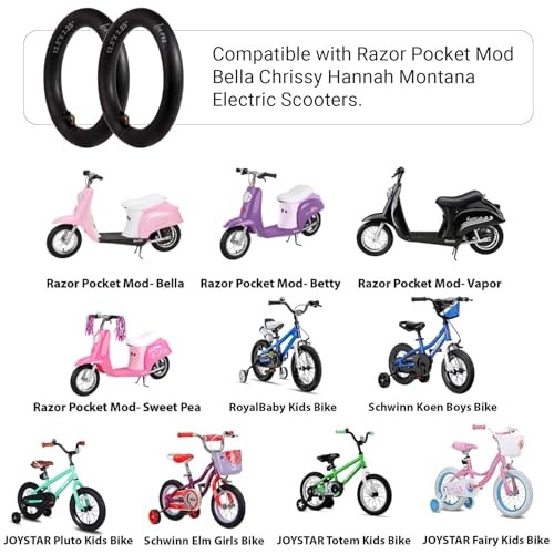 (2 Pack) Scooter Replacement Inner Tubes - 12.5x2.25" (TR-87) without Levers