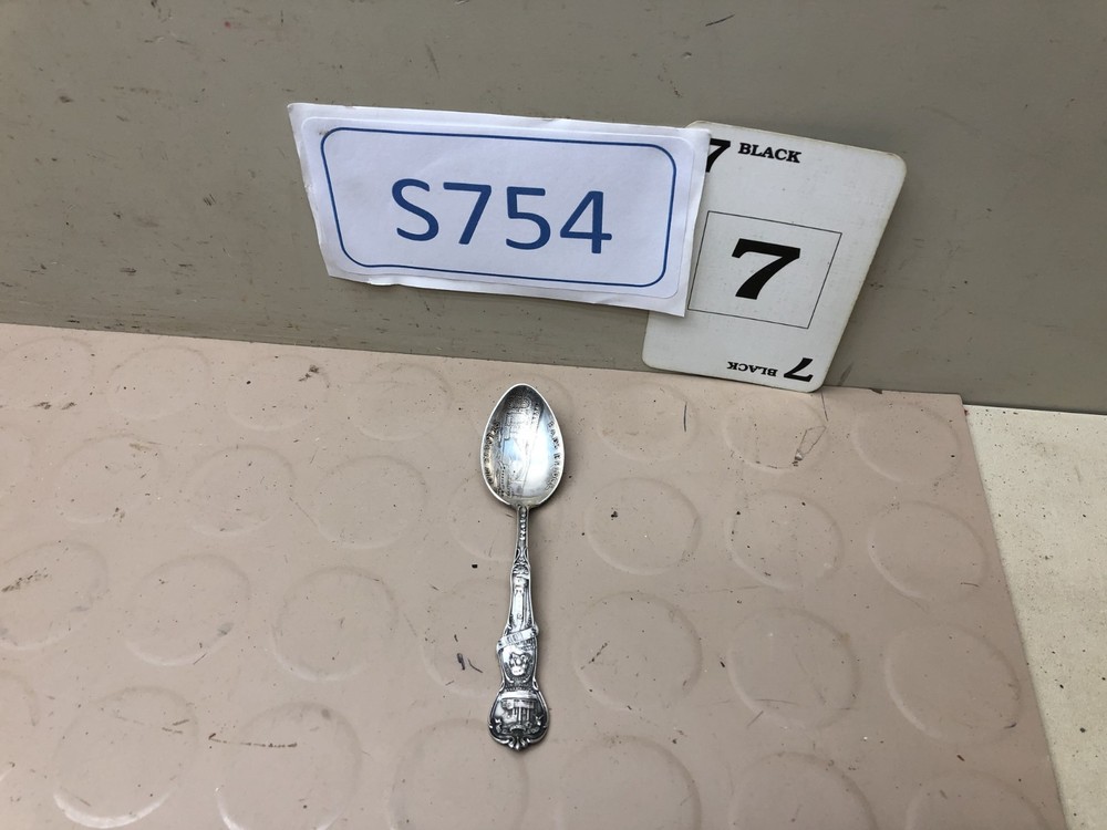 Antique Sterling Silver Eads Bridge St Louis MO Souvenir Spoon B7