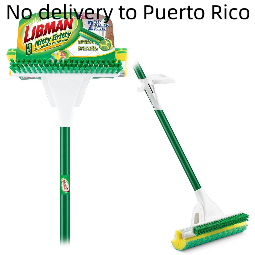 Libman Nitty Gritty Roller Sponge Mop with Scrub Brush