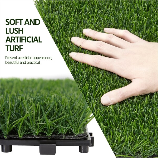 Artificial Grass Turf Interlocking Deck Tiles Indoor/Outdoor Flooring Decor