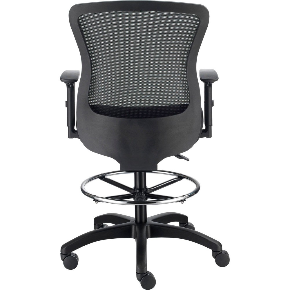 Mesh Back Task Stool Black Adjustable Arms High Back