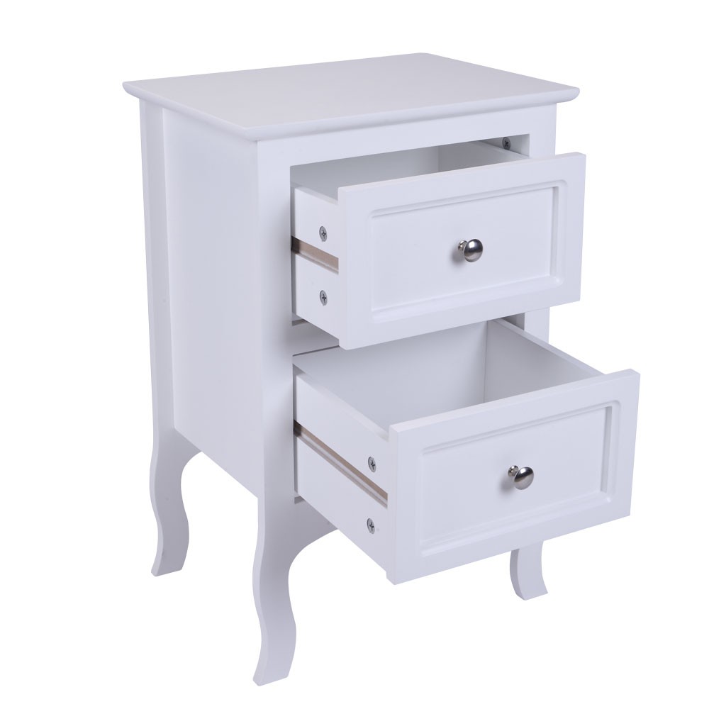 【Old Code：28731413】Country Style Two-Tier Night Table Large Size White