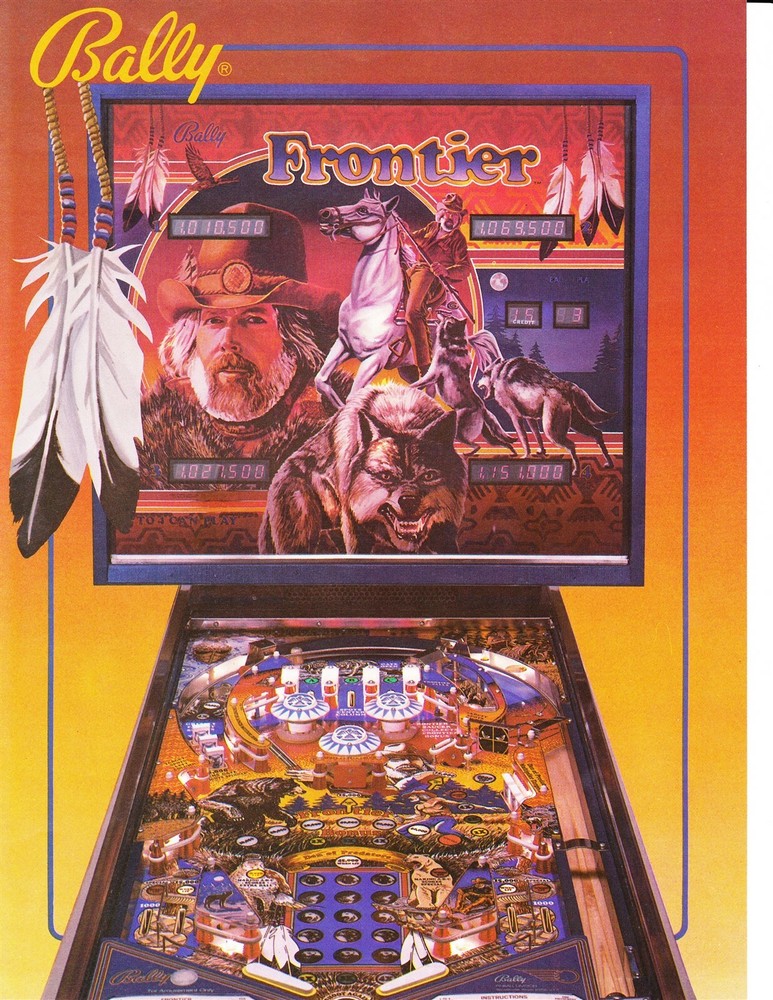 Frontier Bally Pinball Flyer / Brochure /Ad Mint