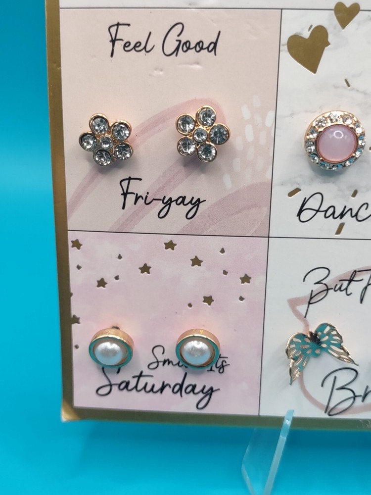WEEKEND VIBES6 Pk Embellished Earring Set