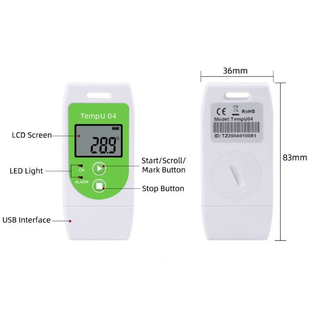Temperature Recorder USB Temp Data Logger With PDF SCF Report For US