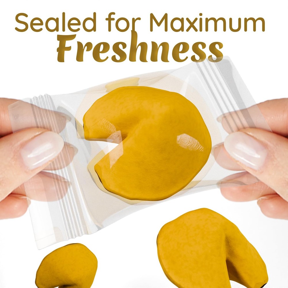 Vanilla Fortune Cookies, Individually Wrapped, Bulk Pack 50 Count