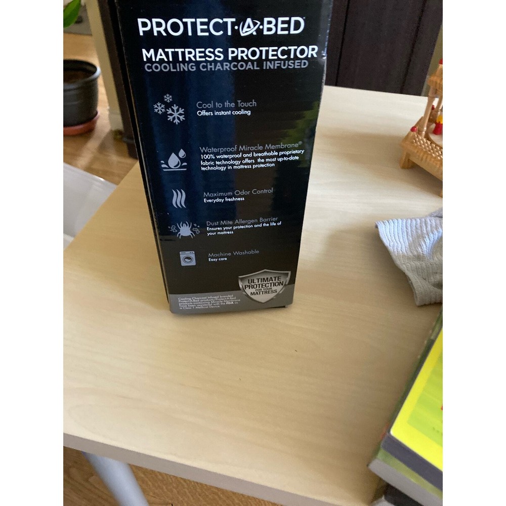 Mattress protector charcoal infused king new