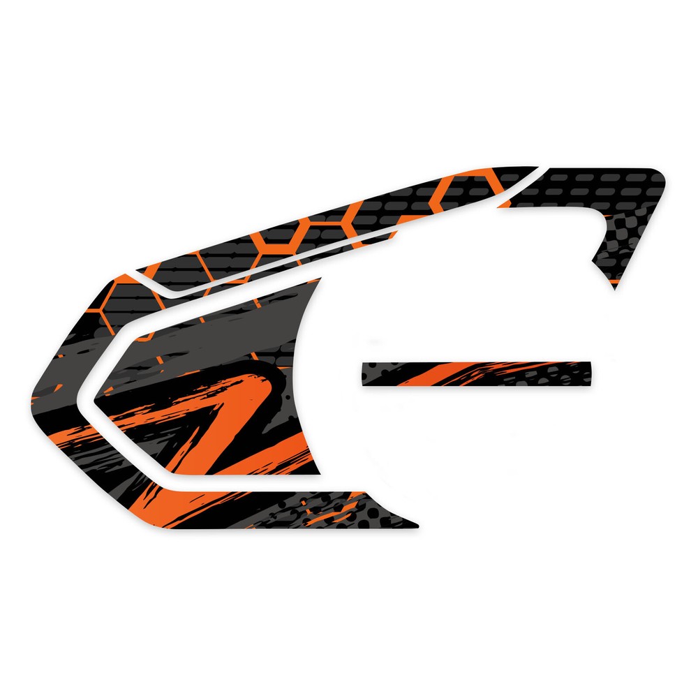 Orange Hexagon Device Surface Sticker For SENA 50S Intercom x1