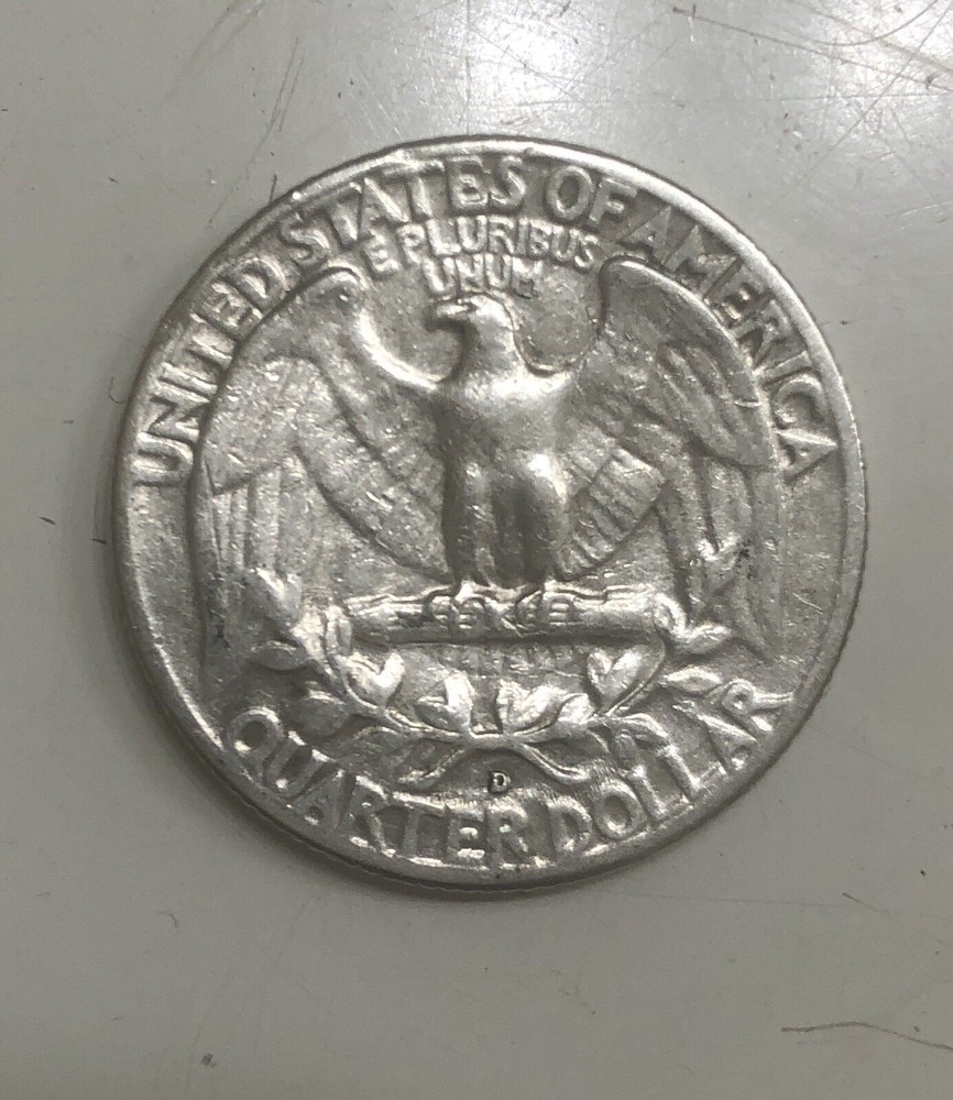1957-D Washington Silver Quarter Misplaced Mint Mark Error Silver