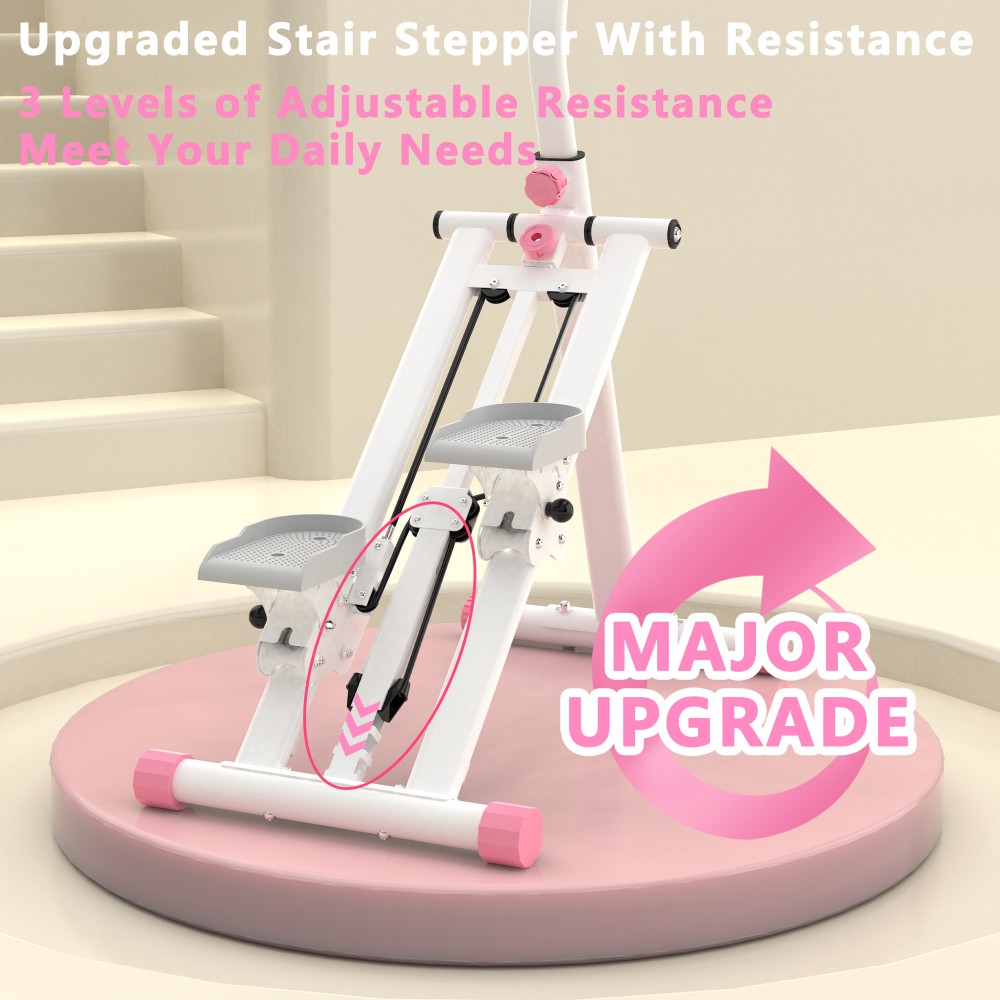Vertical Climber Stepper- Full-Body Workout with Resistance & Adjustable Handles