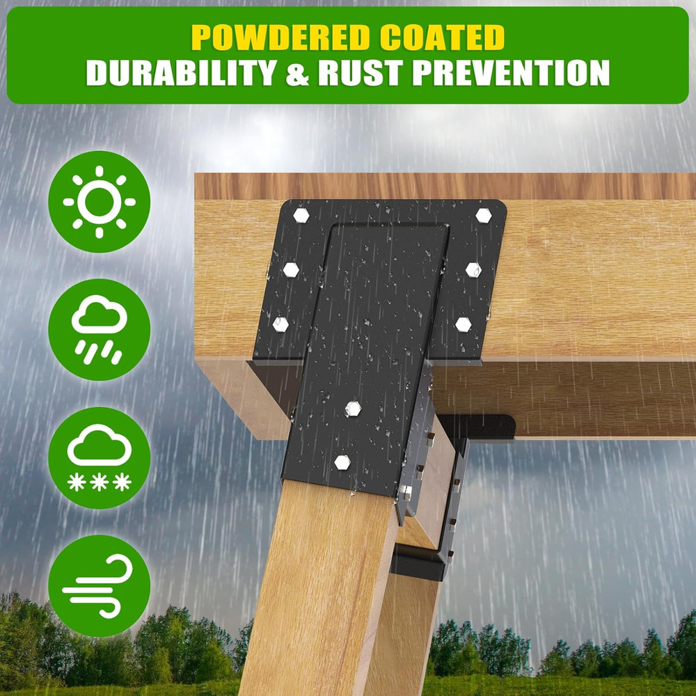 Heavy Duty Deer Stand Brackets, 4X4 Compound Angle Bracket, Powder Coated Elevat