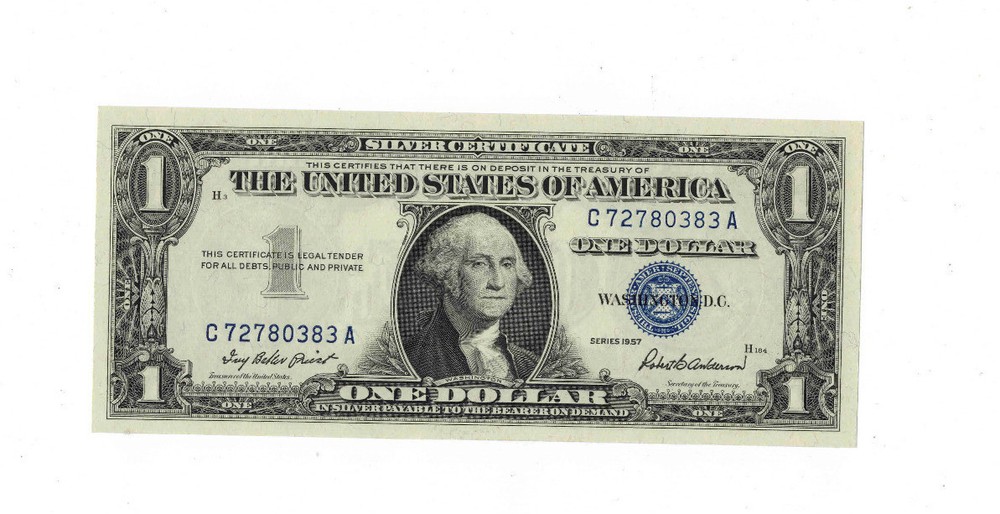 1957 $1.00 Uncirculated SILVER CERTIFICATES BLUE SEAL