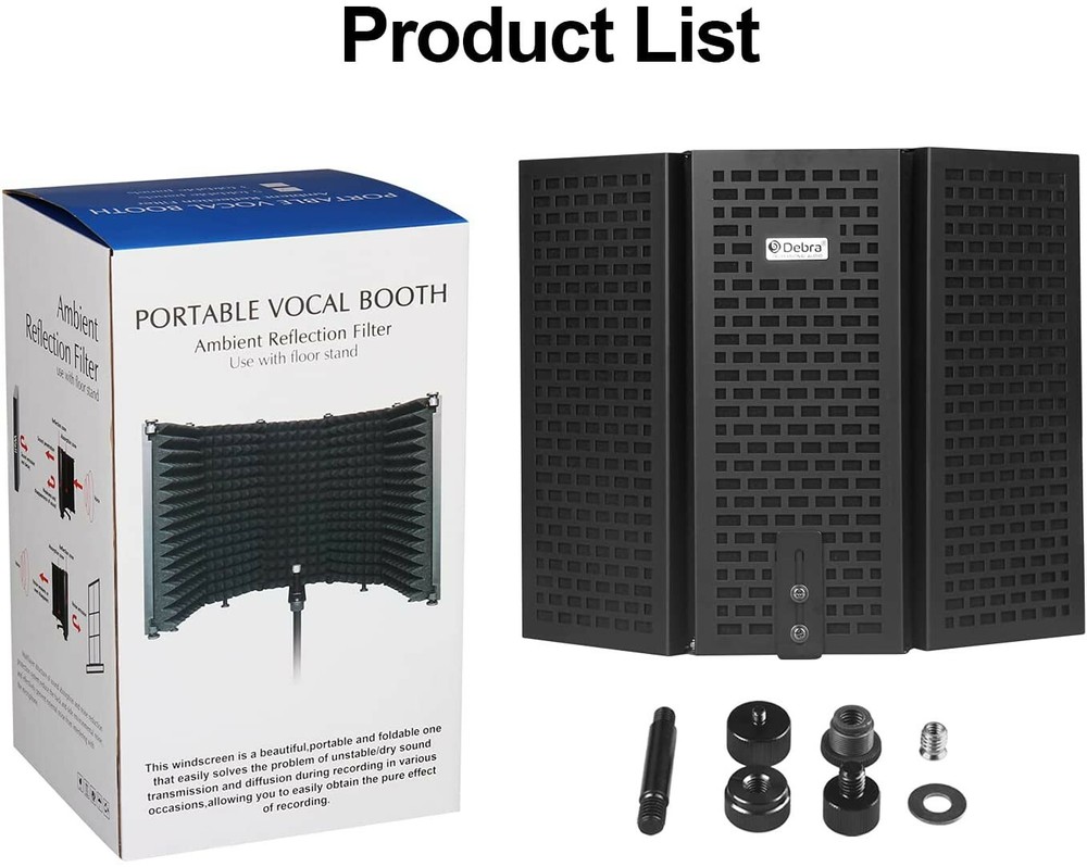 Microphone Isolation Shield, Foldable Mic Sound Absorbing Foam Equipment