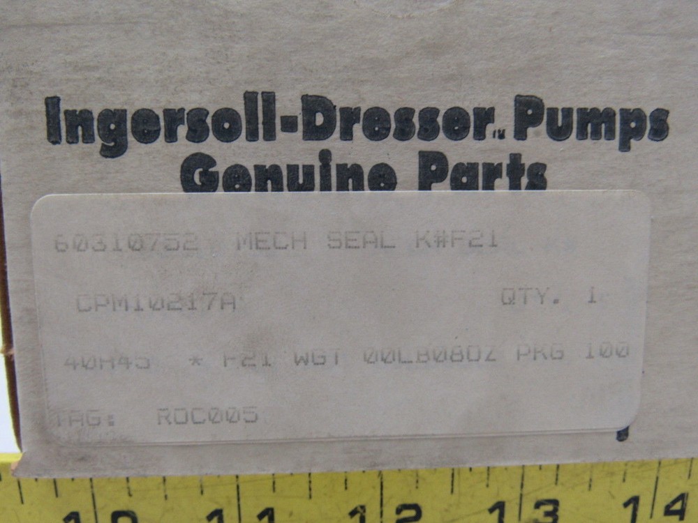 Ingersol Rand CPM10217A Mechanical Pump Seal Kit Replacement Part