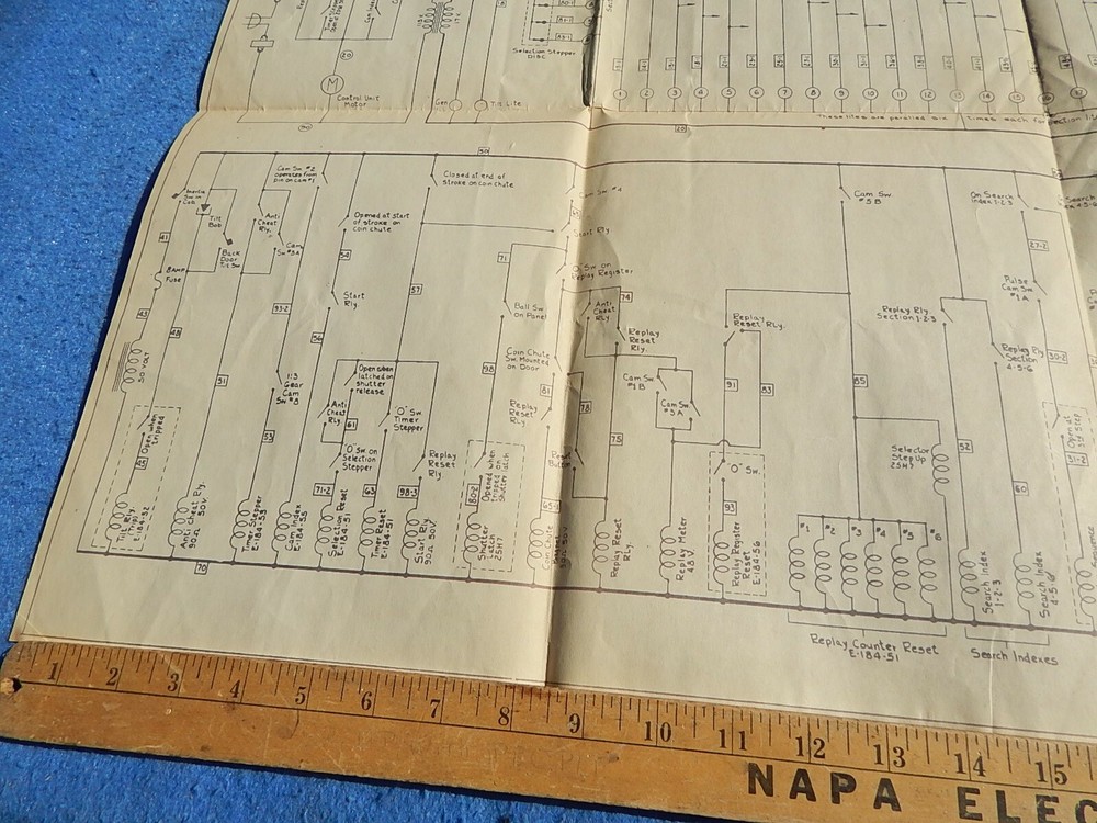 1951 Bally BRIGHT LIGHTS bingo service schematic