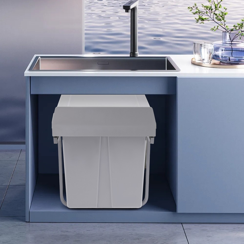 Kitchen Waste Bin 40L Pullout Garbage Trash Can Double Pull-Out Trash Can