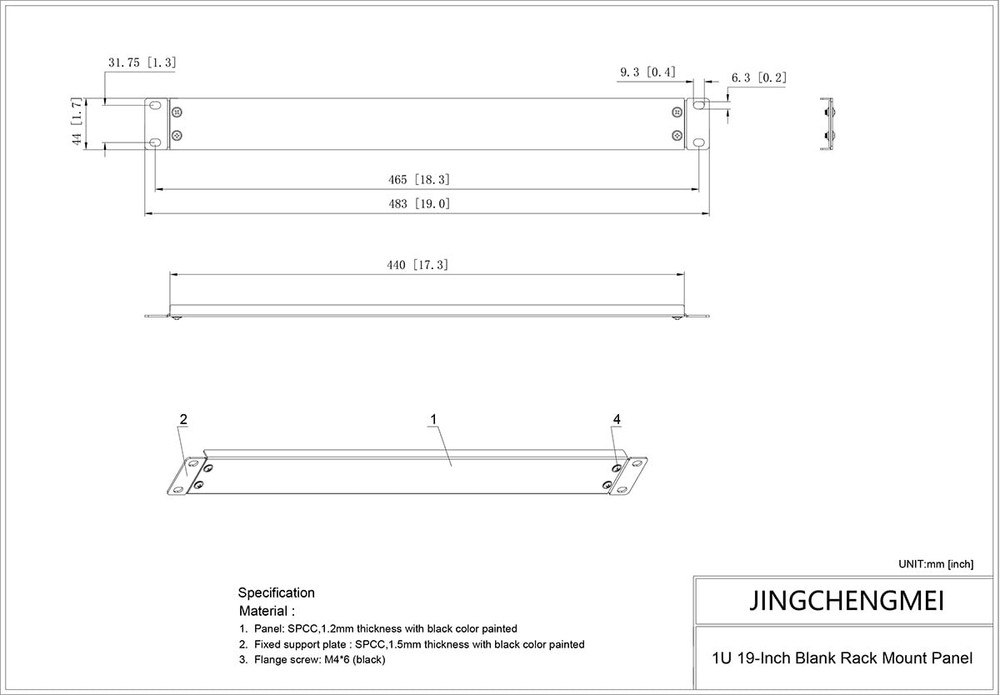 1U Rack Mount Blank Panel for 19-inch Server Rack Enclosure or Network Cabine...