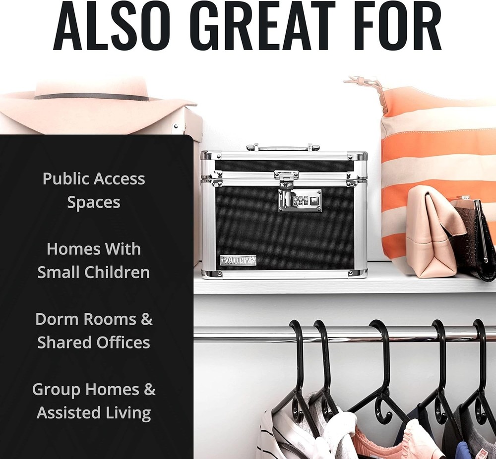 Compact 3-Digit Lock Box - Secure Chrome Steel Storage for Documents & Valuables