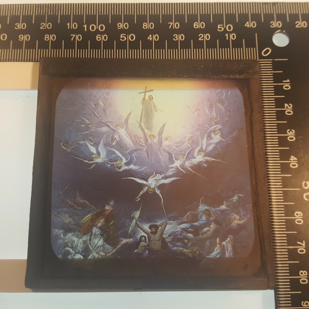 Magic Lantern Slide - No. 9 - Christ Return to Earth - Devil's Defeat Antique