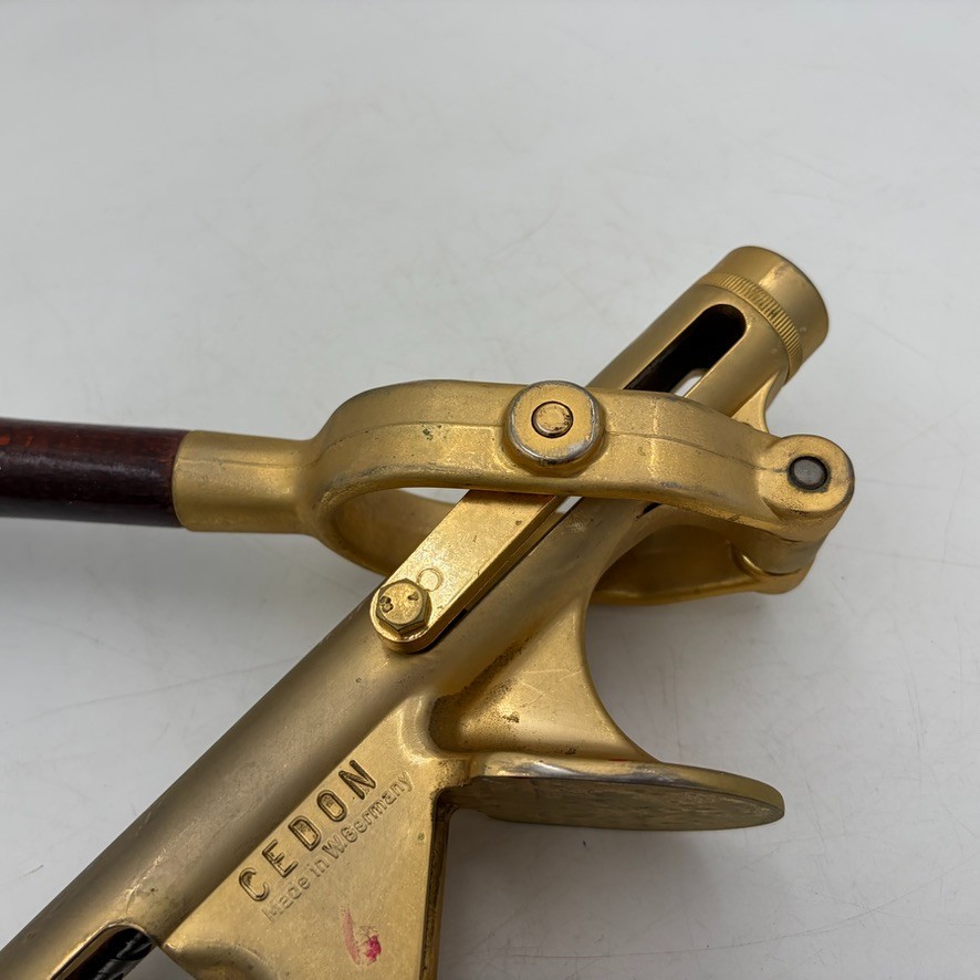 Vintage 1950-1960s Solid Brass Cedon Corkscrew Wine Bottle Opener Bar Tool