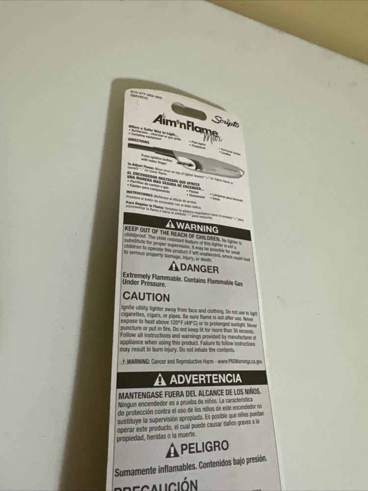 Scripto Aim N Flame Max Ez Light Tan/yellow Lighter