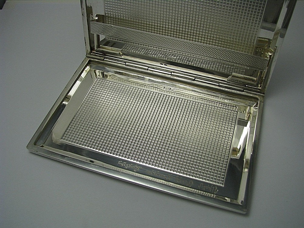 SWEDISH SOLID SILVER CIGARETTE CASE 835 Silver Scandinavia Sweden c1940s Rare!