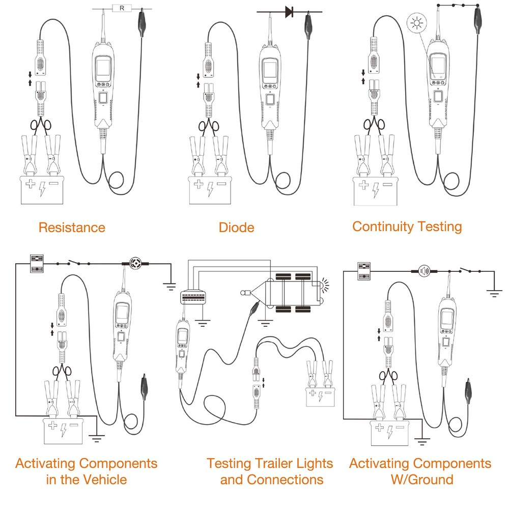 KM50 Electrical Circuit Tester Power Detection Auto 12V 24V Powerscan Voltmeter